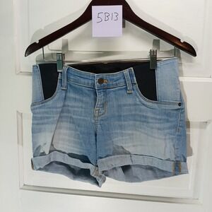 Isabel Maternity Ingrid & Isabel Light Wash Denim Midi Shorts Size 2‎